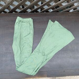 Green Ribbed Pants